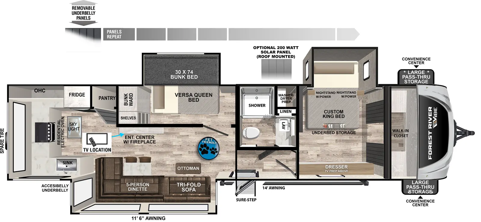 Vibe 3400SB Floorplan